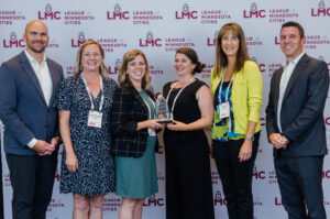 City of Woodbury staff accept their 2024 Sustainable City Award.